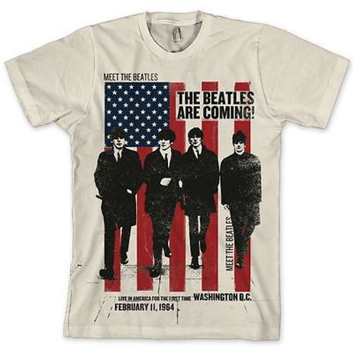New Officially Licensed The Beatles Are Coming Uk To America Adult Shirt S New Officially Licensed The Beatles Are Coming Uk To America Adult Shirt S