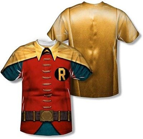 Robin Classic Batman Tv Sublimation Comics Costume Polyester 2 Sided Shirt S-3Xl Robin Classic Batman Tv Sublimation Comics Costume Polyester 2 Sided Shirt S-3Xl