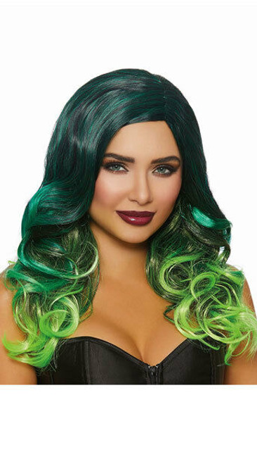 Dreamgirl Long Curly Green Neon Hair Wig Adult Halloween Costume Accessory 11365 Dreamgirl Long Curly Green Neon Hair Wig Adult Halloween Costume Accessory 11365