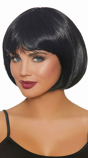 short black wig halloween costume