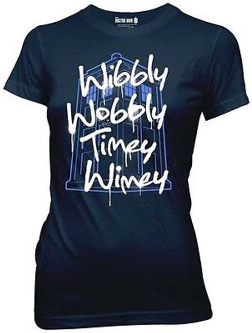 Fall '13 Authentic Dr Doctor Who Wibbly Wobbly Words Sci-Fi Show Juniors S-Xl Fall '13 Authentic Dr Doctor Who Wibbly Wobbly Words Sci-Fi Show Juniors S-Xl