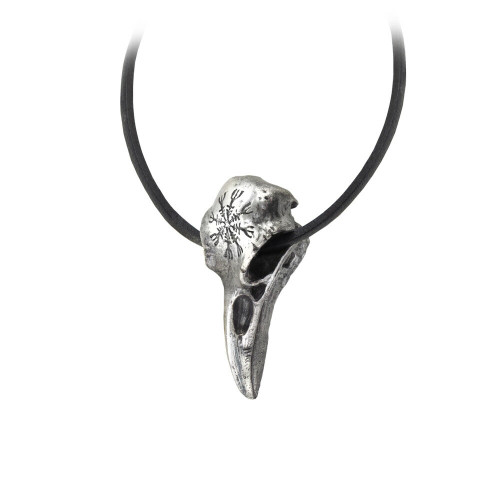 Alchemy England Gothic Helm of Awe Icelandic Raven Skull Pendant Necklace P687 Alchemy England Gothic Helm of Awe Icelandic Raven Skull Pendant Necklace P687