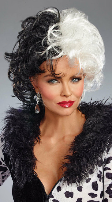 Dreamgirl Dalmation Diva Cruella De Vil Wig Halloween Costume Accessory 10675 Dreamgirl Dalmation Diva Cruella De Vil Wig Halloween Costume Accessory 10675