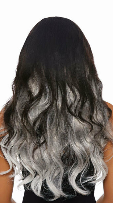 Dreamgirl Long Wavy Grey Ombre Hair Extensions Halloween Costume Accessory 11402