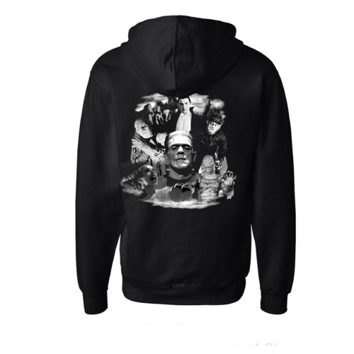 Universal Monsters Collage Mummy Wolfman Frankenstein Dracula Hoodie UMBELA-HOOD Universal Monsters Collage Mummy Wolfman Frankenstein Dracula Hoodie UMBELA-HOOD