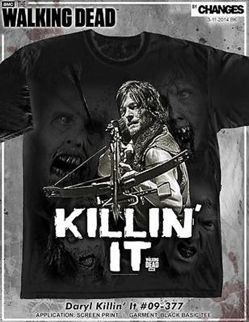 THE WALKING DEAD DARYL DIXON KILLIN IT CROSSBOW TWD AMC WALKERS  T SHIRT S-3XL THE WALKING DEAD DARYL DIXON KILLIN IT CROSSBOW TWD AMC WALKERS  T SHIRT S-3XL