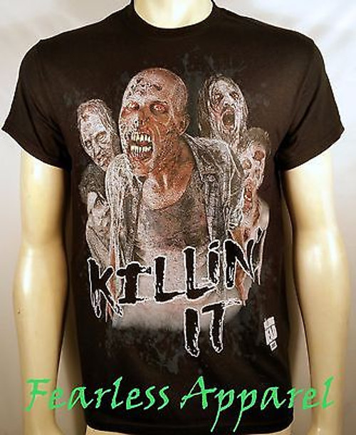 THE WALKING DEAD 5 WALKERS KILLIN IT FIVE ZOMBIES TV AMC GUN FIRE T SHIRT S-3XL THE WALKING DEAD 5 WALKERS KILLIN IT FIVE ZOMBIES TV AMC GUN FIRE T SHIRT S-3XL