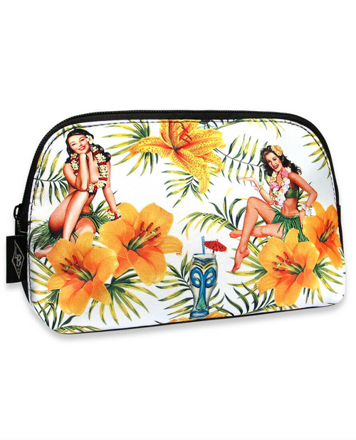 Liquor Brand Tiki Time Hawaiian Punk Makeup Cosmetic Case Wash Bag LB-BWA-00050 Liquor Brand Tiki Time Hawaiian Punk Makeup Cosmetic Case Wash Bag LB-BWA-00050