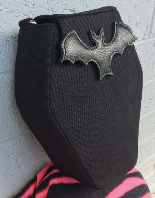 Sweet Midnight Coffin Bat Black Horror Punk Goth Vegan Fanny Pack Backpack Bag Sweet Midnight Coffin Bat Black Horror Punk Goth Vegan Fanny Pack Backpack Bag