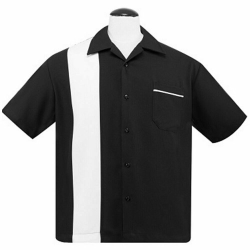 Steady Clothing Poplin Single Panel White Button Down Bowling Work Shirt ST37090 Steady Clothing Poplin Single Panel White Button Down Bowling Work Shirt ST37090