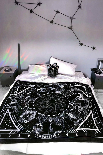 Killstar Zodiac Calendar Horoscope Gothic Witch Moon Phase Blanket