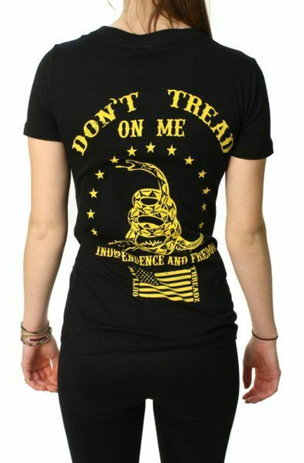 Outlaw Threadz Don't Tread on Me American Flag USA Patriotic V Neck T Shirt WT50 Outlaw Threadz Don't Tread on Me American Flag USA Patriotic V Neck T Shirt WT50