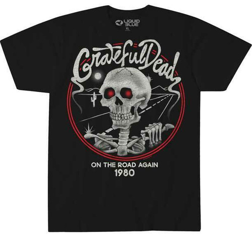 Grateful Dead On The Road Again Skull 1980 Classic Rock Music Band T Shirt 31539 Grateful Dead On The Road Again Skull 1980 Classic Rock Music Band T Shirt 31539