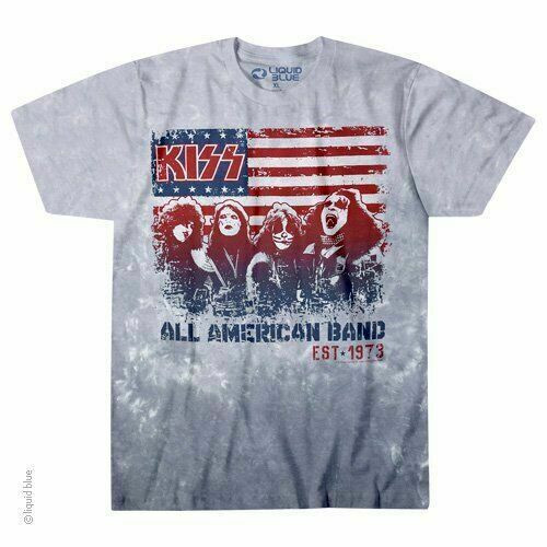 KISS All American Band Flag USA Metal Classic Rock Music Tie Dye T Shirt 11883 KISS All American Band Flag USA Metal Classic Rock Music Tie Dye T Shirt 11883