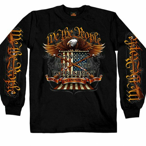 We the People Eagle US Constitution American Flag Long Sleeve T