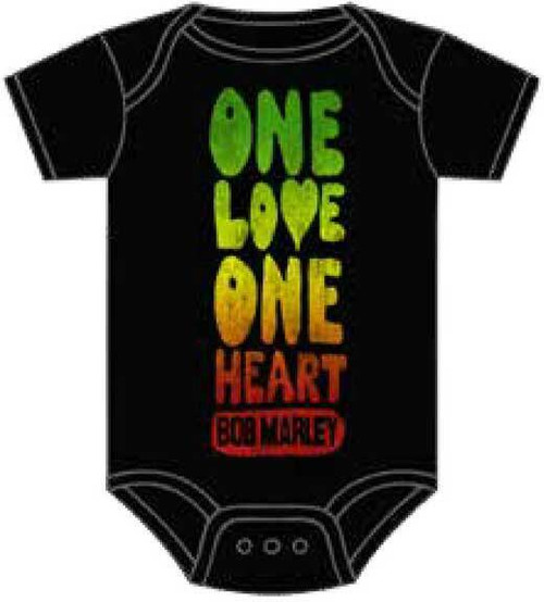 Zion Rootswear Bob Marley One Love One Heart Infant Romper Bodysuit ZRBM1210 Zion Rootswear Bob Marley One Love One Heart Infant Romper Bodysuit ZRBM1210