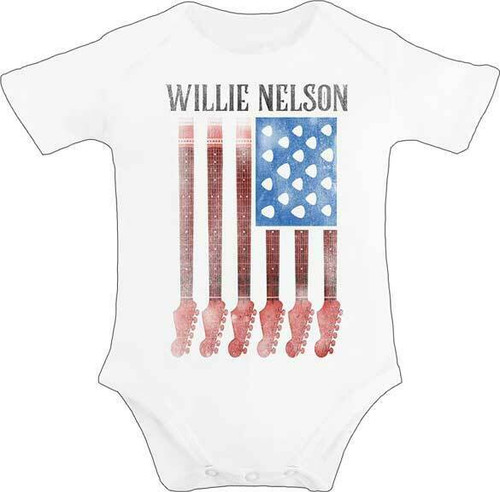 Zion Rootswear Willie Nelson Guitar USA Flag Infant Bodysuit Romper ZRWN1037 Zion Rootswear Willie Nelson Guitar USA Flag Infant Bodysuit Romper ZRWN1037