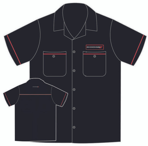 David Carey Dodge American Cars Biker Mechanic Button Down Work Shirt 48240 David Carey Dodge American Cars Biker Mechanic Button Down Work Shirt 48240