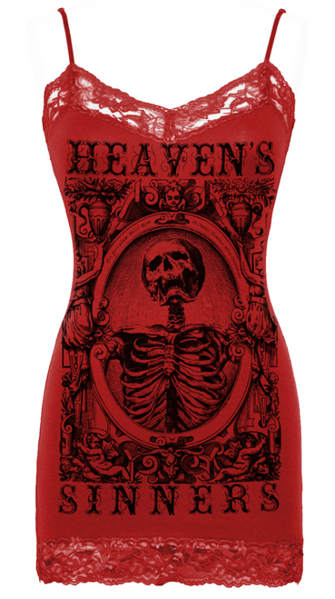 Se7en Deadly Heavens Sinners Skeleton Gothic Punk Lace Camisole Tank Top 2416-C Se7en Deadly Heavens Sinners Skeleton Gothic Punk Lace Camisole Tank Top 2416-C