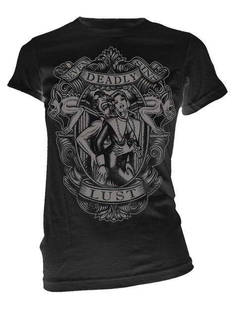 Se7en Seven Deadly Sins Lust Devil Gargoyles Gothic Punk Tattoos T Shirt 2004-T Se7en Seven Deadly Sins Lust Devil Gargoyles Gothic Punk Tattoos T Shirt 2004-T