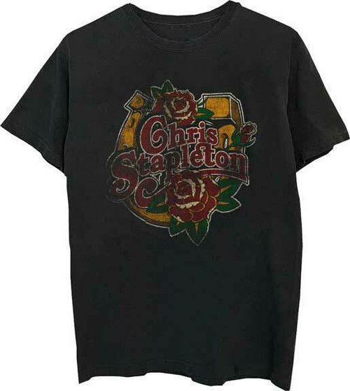 Chris Stapleton Horseshoe Roses Country Bluegrass Rock Music T Shirt 10260009 Chris Stapleton Horseshoe Roses Country Bluegrass Rock Music T Shirt 10260009