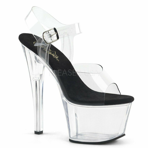 Pleaser Sexy Exotic Dancing Clear 7" High Heel Platforms Sandals Shoe Sky-308 Pleaser Sexy Exotic Dancing Clear 7" High Heel Platforms Sandals Shoe Sky-308