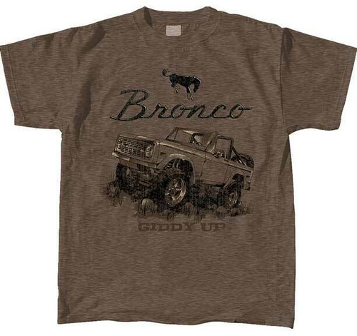 Ford Bronco Giddy Up Mens American Automotive Company SUV T-SHIRT FMBRO-BN Ford Bronco Giddy Up Mens American Automotive Company SUV T-SHIRT FMBRO-BN