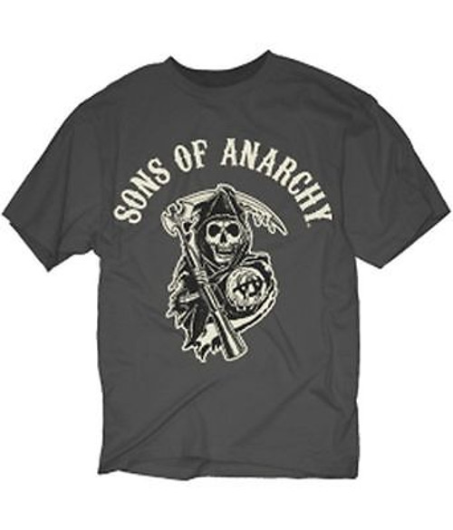 Sons Of Anarchy Soa Grim Reaper Charcoal Biker Gothic Tattoo Rock T Shirt S 3x