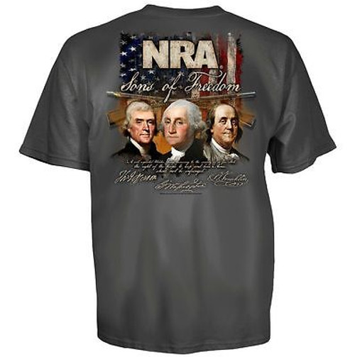 NRA SONS OF FREEDOM USA RIFLE FLAG GUN MILITARY BLACK MENS T TEE SHIRT S-3XL NRA SONS OF FREEDOM USA RIFLE FLAG GUN MILITARY BLACK MENS T TEE SHIRT S-3XL