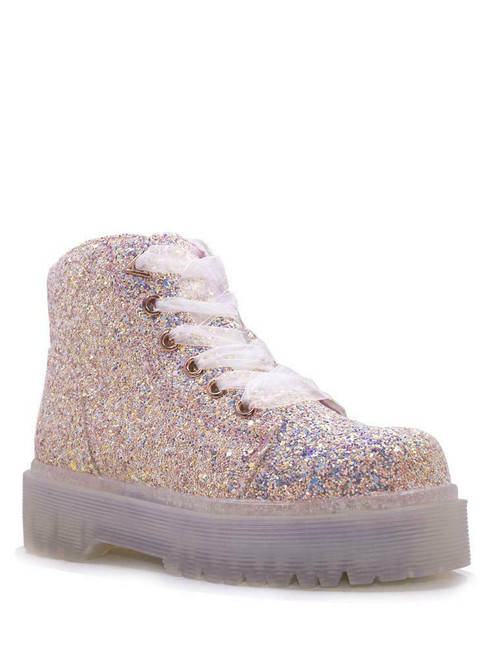 sparkle platform boots