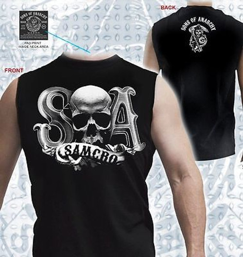 SONS OF ANARCHY SOA BEVELED REAPER BIKER SKULL PUNK EMO MUSCLE T TEE SHIRT S-3XL SONS OF ANARCHY SOA BEVELED REAPER BIKER SKULL PUNK EMO MUSCLE T TEE SHIRT S-3XL
