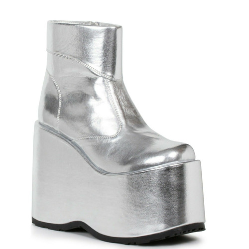 Ellie Shoes Disco Pimp Silver Halloween Costume Platforms Ankle Boots 500-FRANK Ellie Shoes Disco Pimp Silver Halloween Costume Platforms Ankle Boots 500-FRANK