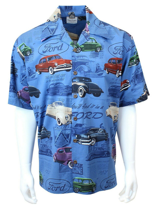 David Carey 1940's Vintage Classic Fords Camp Hawaiian Button Down Shirt 48953 David Carey 1940's Vintage Classic Fords Camp Hawaiian Button Down Shirt 48953