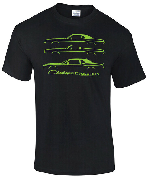 CHALLENGER MOTOR CO. SHIRT オリーブ David Carey Dodge Challenger 1970-2017 Evolution Automobiles Cars