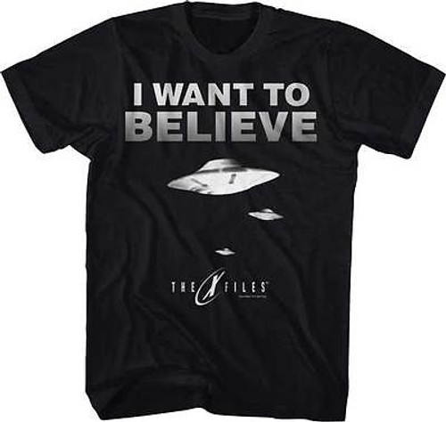 XFILES I WANT TO BELIEVE UFO FBI CONSPIRACY TV SHOW FOX MULDER T TEE SHIRT S-2XL XFILES I WANT TO BELIEVE UFO FBI CONSPIRACY TV SHOW FOX MULDER T TEE SHIRT S-2XL