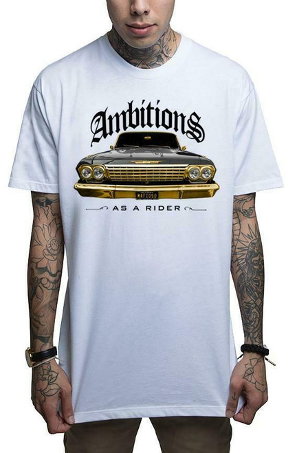 Mafioso Ambitions Vintage Chevy Cars Low Rider Tattoos Inked Urban White T Shirt Mafioso Ambitions Vintage Chevy Cars Low Rider Tattoos Inked Urban White T Shirt