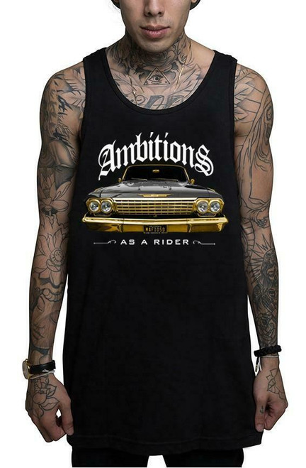 Ambitions Vintage Chevy Cars Low Rider Ink Tank Top - Fearless Apparel