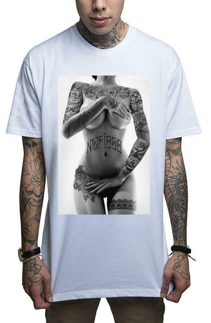 Mafioso Atomic Blonde Tattooed Sexy Woman Urban White Guns Ink