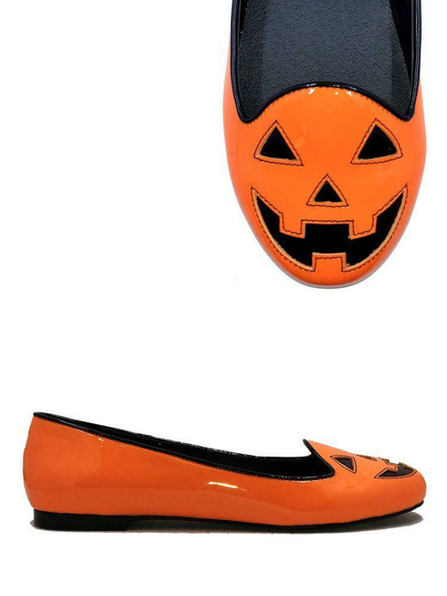 Strange Cvlt Cult YRU Jack o Lantern Orange Halloween Pumpkin Gothic Flats Shoes Strange Cvlt Cult YRU Jack o Lantern Orange Halloween Pumpkin Gothic Flats Shoes