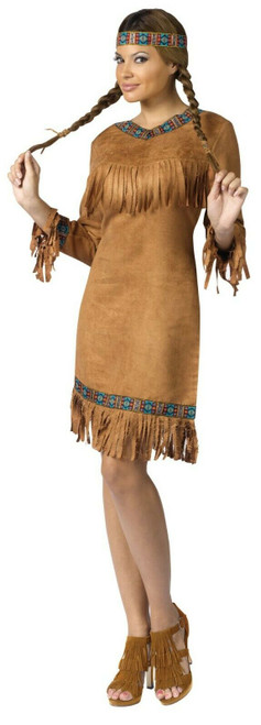 Fun World Native American Indian Dress Adult Womens Halloween Costume 111024 Fun World Native American Indian Dress Adult Womens Halloween Costume 111024