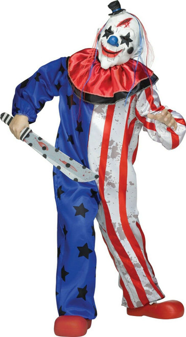 Fun World Evil Clown American Flag USA Scary Childrens Halloween Costume 132012 Fun World Evil Clown American Flag USA Scary Childrens Halloween Costume 132012