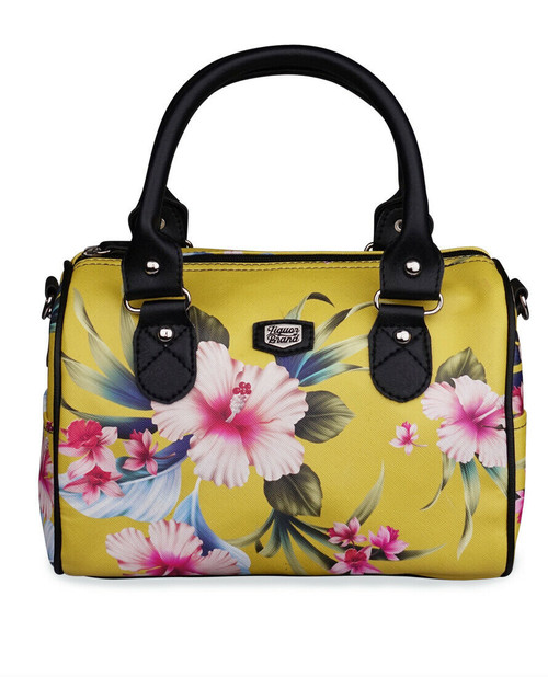 Liquor Brand Flamingos Floral Rockabilly Punk Crossbody Round Bag LB-ABRO-19002