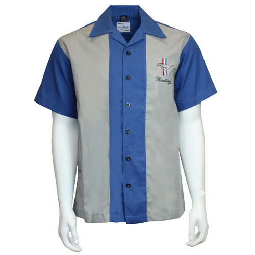 David Carey Ford Mustang Logo Cars Club Hawaiian Bowling Button Down Shirt 48925 David Carey Ford Mustang Logo Cars Club Hawaiian Bowling Button Down Shirt 48925
