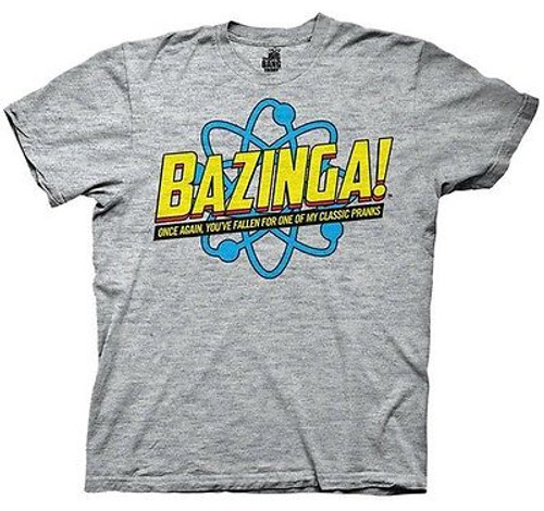 Authentic The Big Bang Theory Bazinga! Once Again Mens Triblend Gray Shirt S-2Xl Authentic The Big Bang Theory Bazinga! Once Again Mens Triblend Gray Shirt S-2Xl
