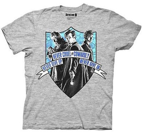 DOCTOR WHO NEVER CRUEL OR COWARDLY CREST SCIENCE FICTION TV MENS T SHIRT S-2XL DOCTOR WHO NEVER CRUEL OR COWARDLY CREST SCIENCE FICTION TV MENS T SHIRT S-2XL