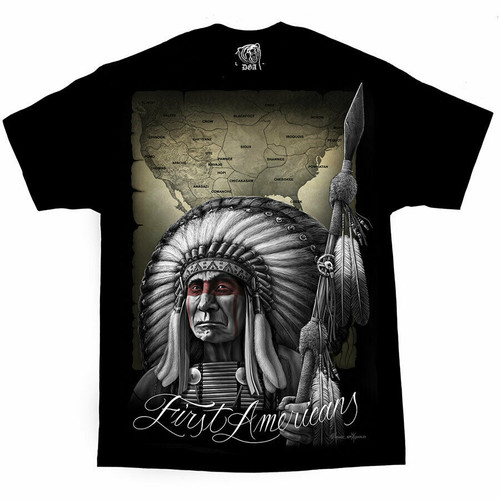 DGA David Gonzales Art First Americans Native Indian Chief Map Urban T Shirt DGA David Gonzales Art First Americans Native Indian Chief Map Urban T Shirt