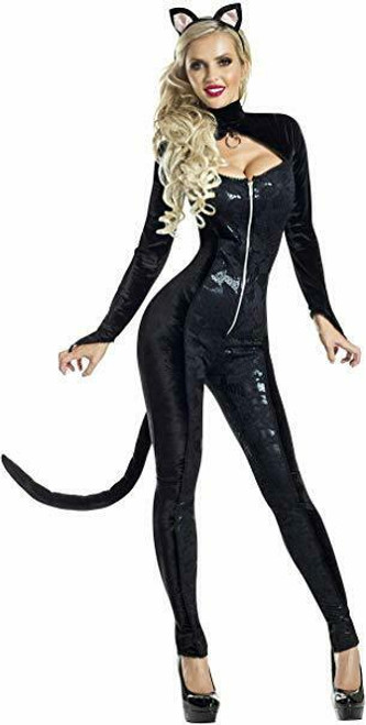 Party King Midnight Kitty Cat Catsuit Sexy Adult Womens Halloween Costume PK1908 Party King Midnight Kitty Cat Catsuit Sexy Adult Womens Halloween Costume PK1908