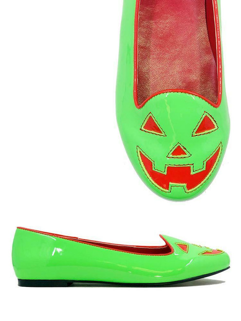 Strange Cvlt YRU Lydia Jack o Lantern Pumpkin Poison Green Halloween Shoes Flats Strange Cvlt YRU Lydia Jack o Lantern Pumpkin Poison Green Halloween Shoes Flats