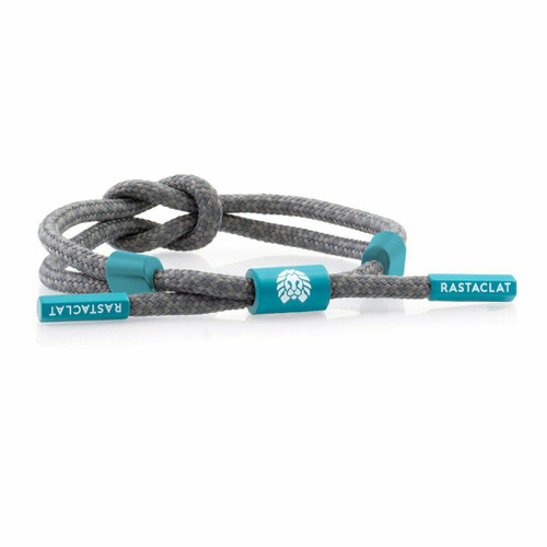 Rastaclat Barrier Grey Turquoise Knotted Shoelace Wristband Bracelet 11200071