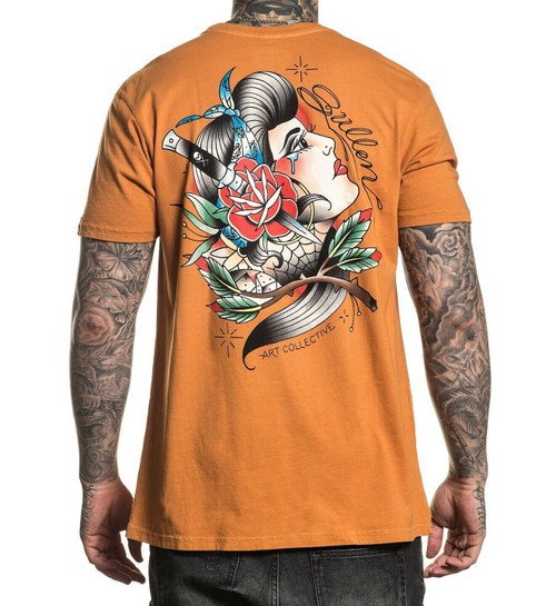 Sullen Cholita Pinup Dagger Rose Webs Dice Traditional Tattoos T Shirt SCM2650 Sullen Cholita Pinup Dagger Rose Webs Dice Traditional Tattoos T Shirt SCM2650